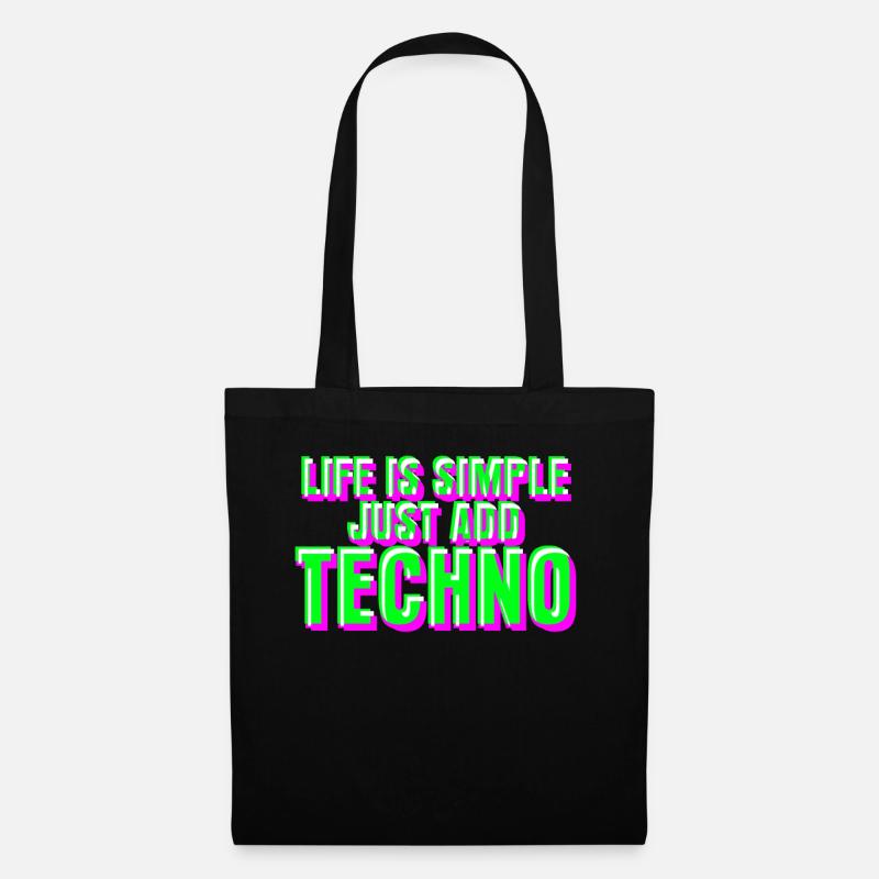 Raver Techno Trance Rave Hardtekk - Stoffbeutel - Schwarz