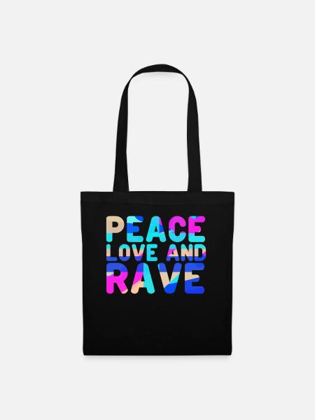 Raver Festival Hardtekk Techno Rave - Stoffbeutel - Schwarz