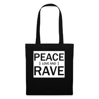 Raver Hardtekk Festival Techno Rave - Stoffbeutel - Schwarz - Vorne