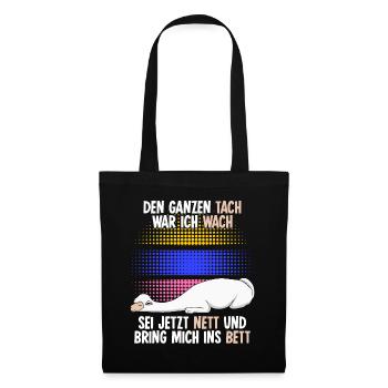 Alpakas Schlafshirt Schlafen Alpaka - Stoffbeutel - Schwarz - Vorne