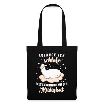 Alpakas Schlafshirt Alpaka - Stoffbeutel - Schwarz - Vorne