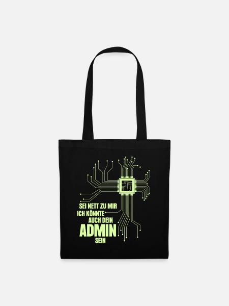 Informatik Vintage Informatiker Admin - Stoffbeutel - Schwarz