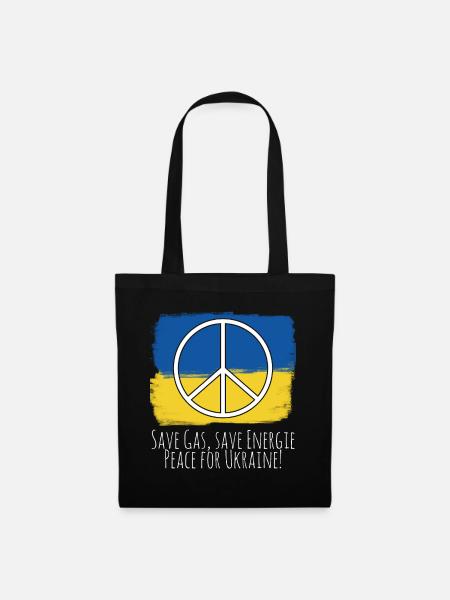 Ukraine Ukrainische Flagge Frieden - Stoffbeutel - Schwarz