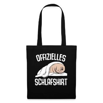 Tardigrade Schlafshirt mit Wasserbär - Stoffbeutel - Schwarz - Vorne