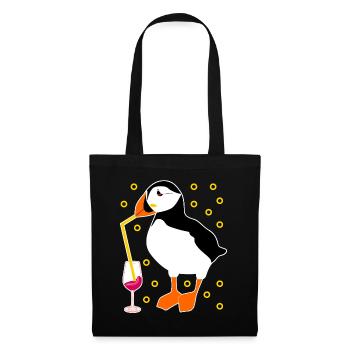 Puffin Alkohol Cocktail Puffins - Stoffbeutel - Schwarz - Vorne