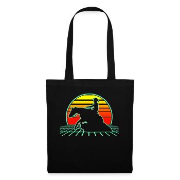Reining Rider Retro Horse Western Riding - Sac en tissu - noir - Devant