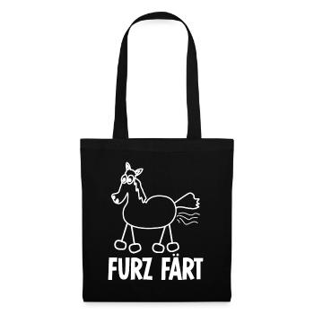 Pferd Färt Reiterin Reitsport Reiten - Stoffbeutel - Schwarz - Vorne