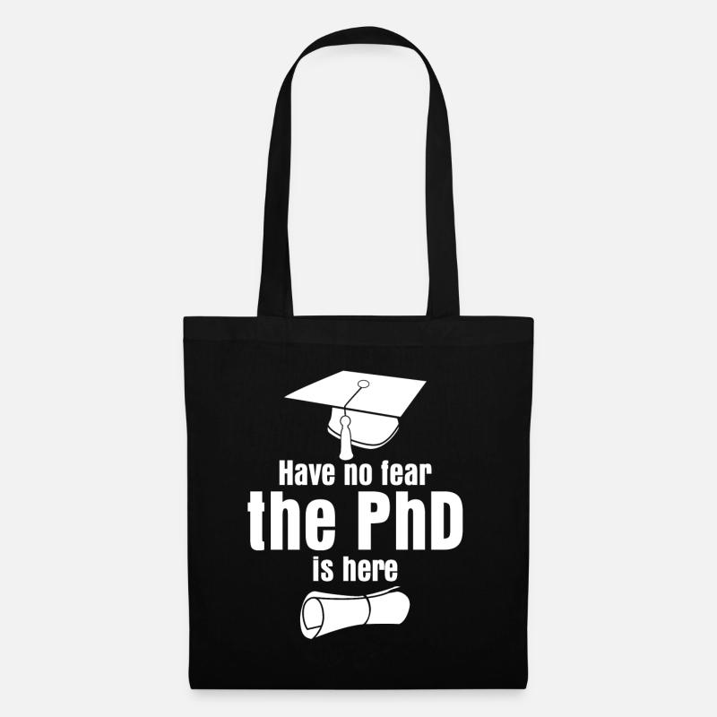 Doktortitel PhD Doktorarbeit Doktorhut - Stoffbeutel - Schwarz