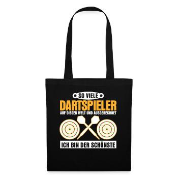 Darts Dartpfeil Dartscheibe Dartspieler - Stoffbeutel - Schwarz - Vorne