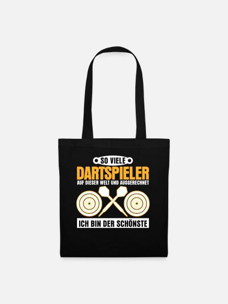 Darts Dartpfeil Dartscheibe Dartspieler - Stoffbeutel - Schwarz