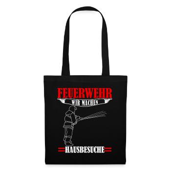 Jugendfeuerwehr Hausbesuch Feuerwehr - Stoffbeutel - Schwarz - Vorne