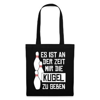 Kegeln Kugel Kegelbahn Kegelverein - Stoffbeutel - Schwarz - Vorne