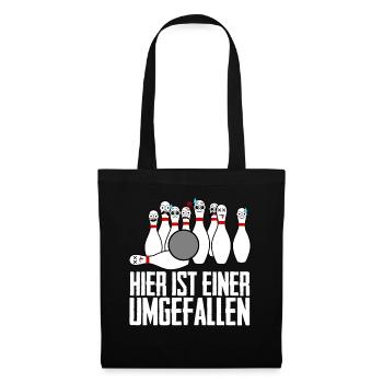 Kegeln Bowling Kegelbahn Kegelverein - Stoffbeutel - Schwarz - Vorne