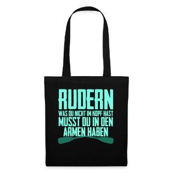 Rudern Ruderer Witz Rudersport - Stoffbeutel - Schwarz - Vorne