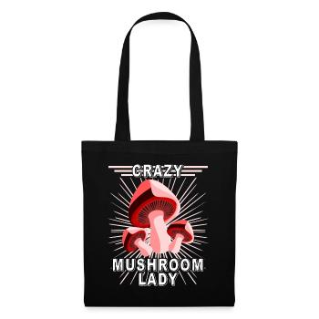 Pilzsammler Mushroom Lady Pilzsucher - Stoffbeutel - Schwarz - Vorne