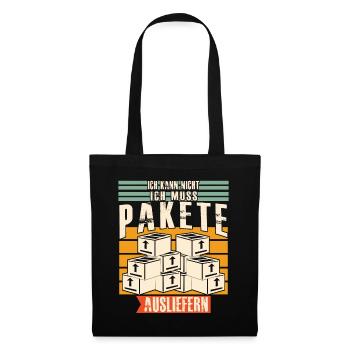 Paketzusteller Paketdienst Paketbote - Stoffbeutel - Schwarz - Vorne