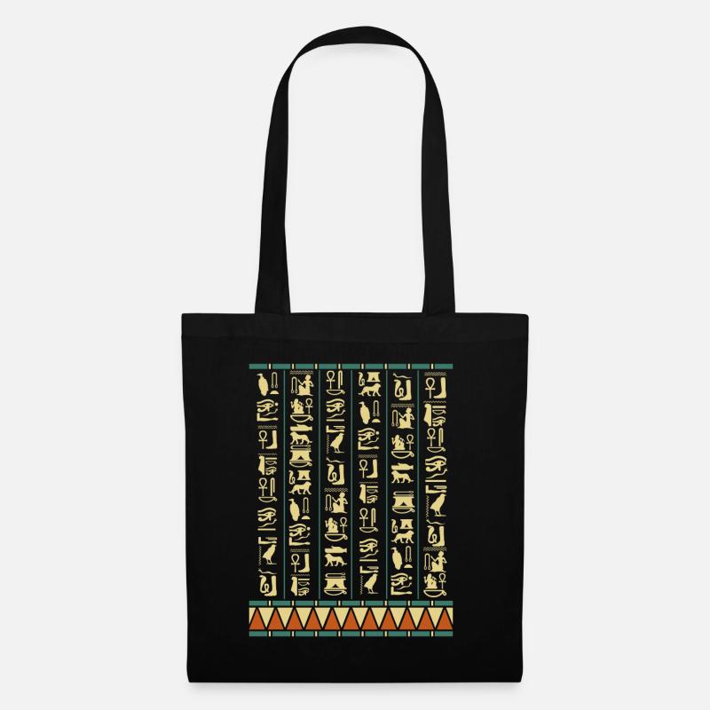 Hiéroglyphes Pyramides Egypte ancienne - Sac en tissu - noir