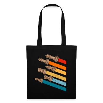 Pièces d’échecs Couleurs vintage - Sac en tissu - noir - Devant