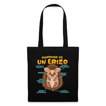 Anatomie d’un hérisson amusant - Sac en tissu - noir - Devant