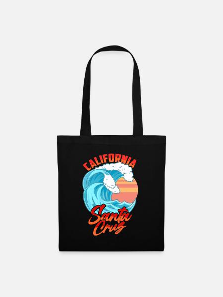 Santa Cruz California Wellen Surf Beach - Stoffbeutel - Schwarz