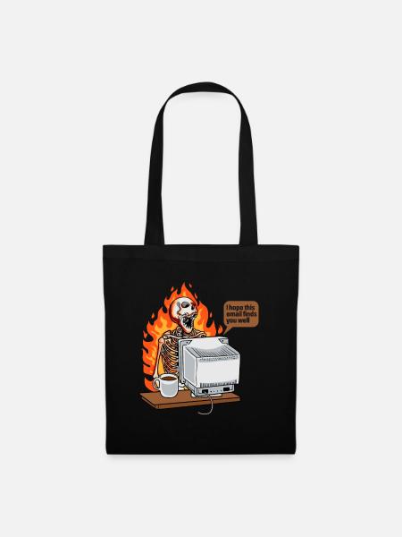 Café saturé au travail nouvel e-mail - Sac en tissu - noir