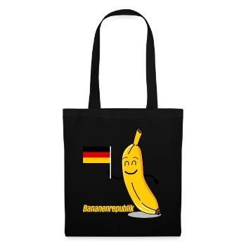 Deutschland Flagge Bananenrepublik - Stoffbeutel - Schwarz - Vorne