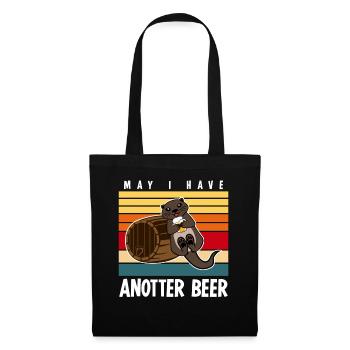 Otter Seeotter Bier Bierfass Otters - Stoffbeutel - Schwarz - Vorne