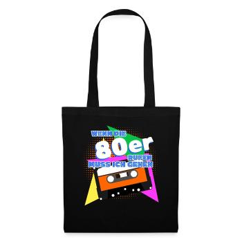 80s Disco 1980 80er Jahre - Stoffbeutel - Schwarz - Vorne