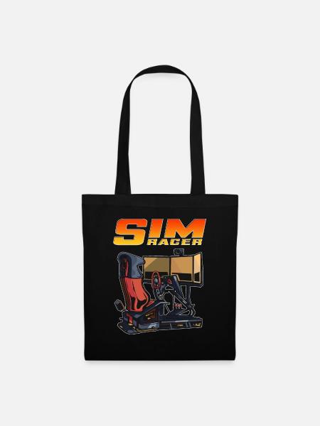 Sim Racer Fahrsimulator Fahrer Gamer - Stoffbeutel - Schwarz