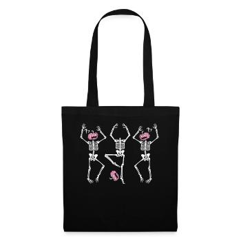 Drôle de squelettes dansants Halloween Ballerine rose - Sac en tissu - noir - Devant