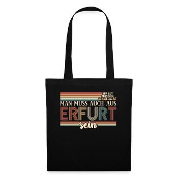 Erfurt Witz Erfurter - Stoffbeutel - Schwarz - Vorne
