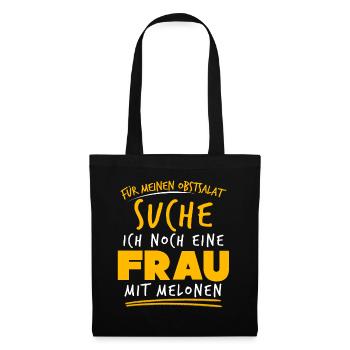 Single Mann Anmachspruch Alleinstehend - Stoffbeutel - Schwarz - Vorne