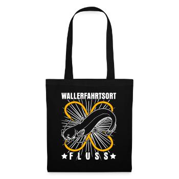 Angler Fluss Waller Angelsport Angeln - Stoffbeutel - Schwarz - Vorne