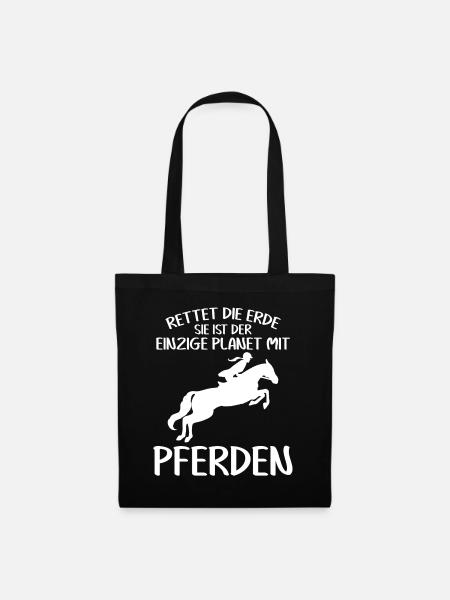 Reiten Reiter Pferde Spruch Pferd - Stoffbeutel - Schwarz