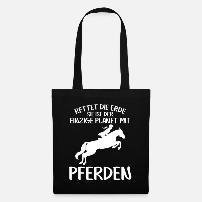 Reiten Reiter Pferde Spruch Pferd - Stoffbeutel - Schwarz