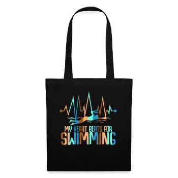 Schwimmer EKG Schwimmtrainer Schwimmen - Stoffbeutel - Schwarz - Vorne
