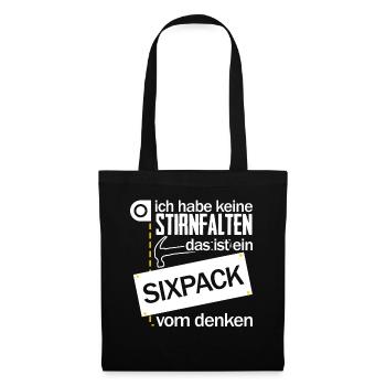Handwerker Sixpack Handwerk - Stoffbeutel - Schwarz - Vorne