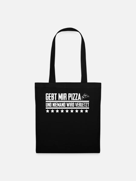 Pizza Pizzaria Pizzarezept Pizzabäcker - Stoffbeutel - Schwarz