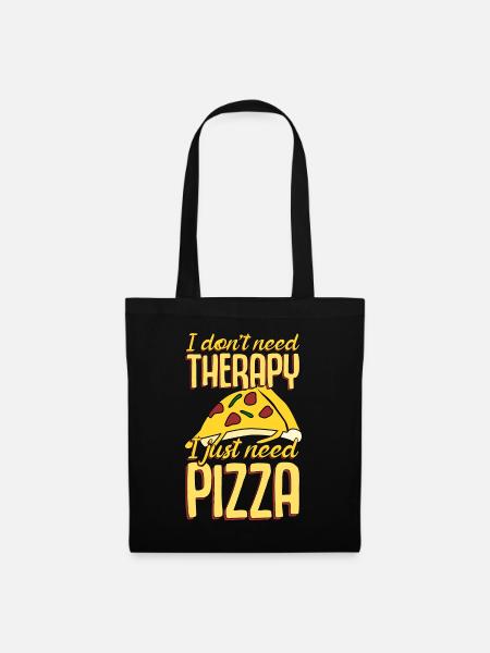 Pizza Pizzabäcker lustig Pizzaria - Stoffbeutel - Schwarz