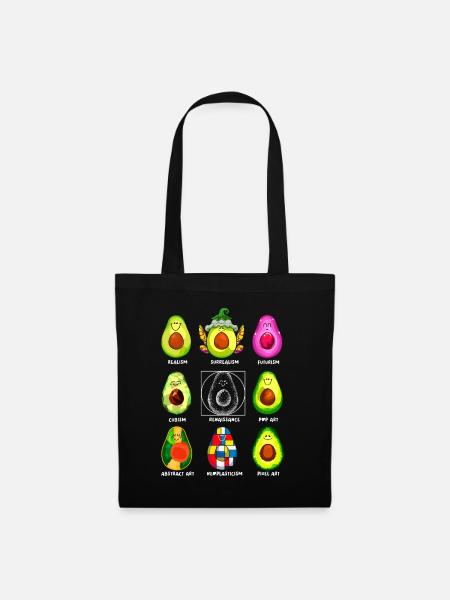 Art History Kawaii Avocados - Tote Bag - black