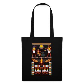 Egypte Hiéroglyphes Pyramide Musique Rock Guitare - Sac en tissu - noir - Devant