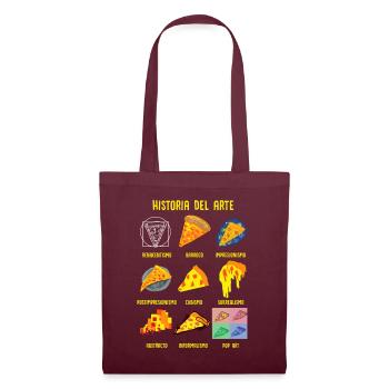 History of Classic Art Fun Pizza - Tote Bag - burgundy - Front