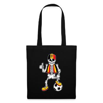Skeleton Belgium Fan de football belge - Sac en tissu - noir - Devant