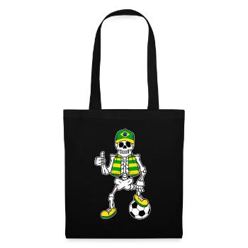Skeleton Brésil Football Amateur - Sac en tissu - noir - Devant