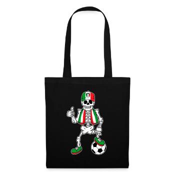 Skeleton Italienischer Fan Fußball Italien - Stoffbeutel - Schwarz - Vorne
