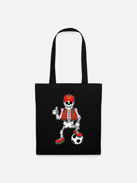 Skeleton football fan Morocco - Tote Bag - black