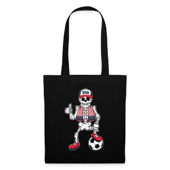 Skeleton United States Soccer Fan - Sac en tissu - noir - Devant