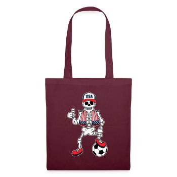 Skeleton United States Soccer Fan - Sac en tissu - bordeaux - Devant