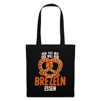 Brezeln essen Bretzel - Stoffbeutel - Schwarz - Vorne