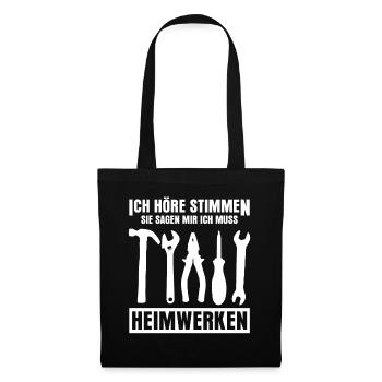 Heimwerken Witz Heimwerker - Stoffbeutel - Schwarz - Vorne